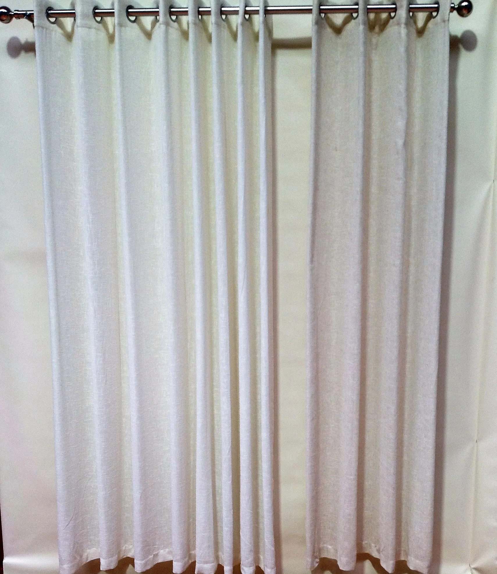 Sheer Eyelet Curtain Linen Look 220cm Drop