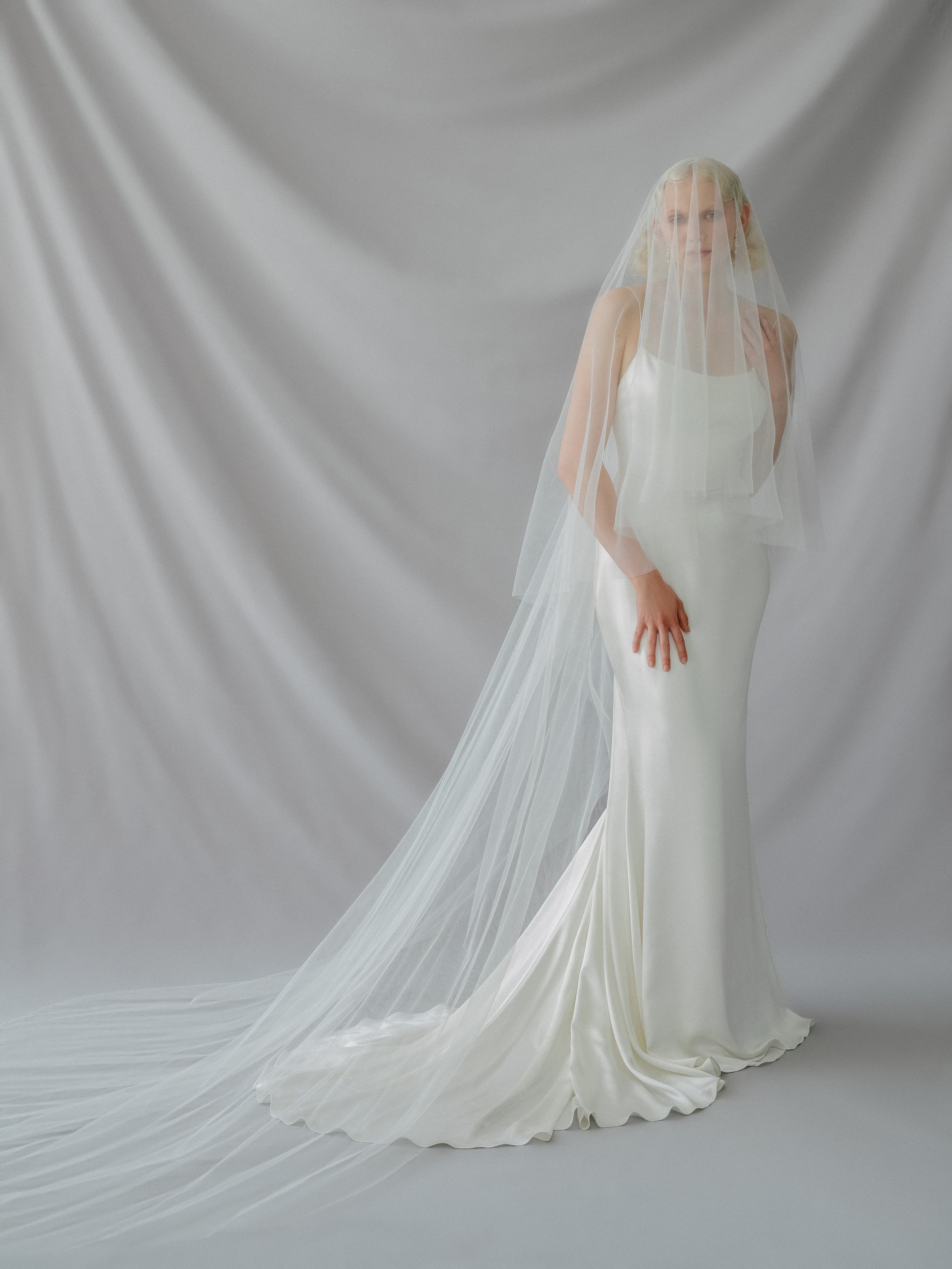 Ethereal Illusion Blusher Cathedral length veil