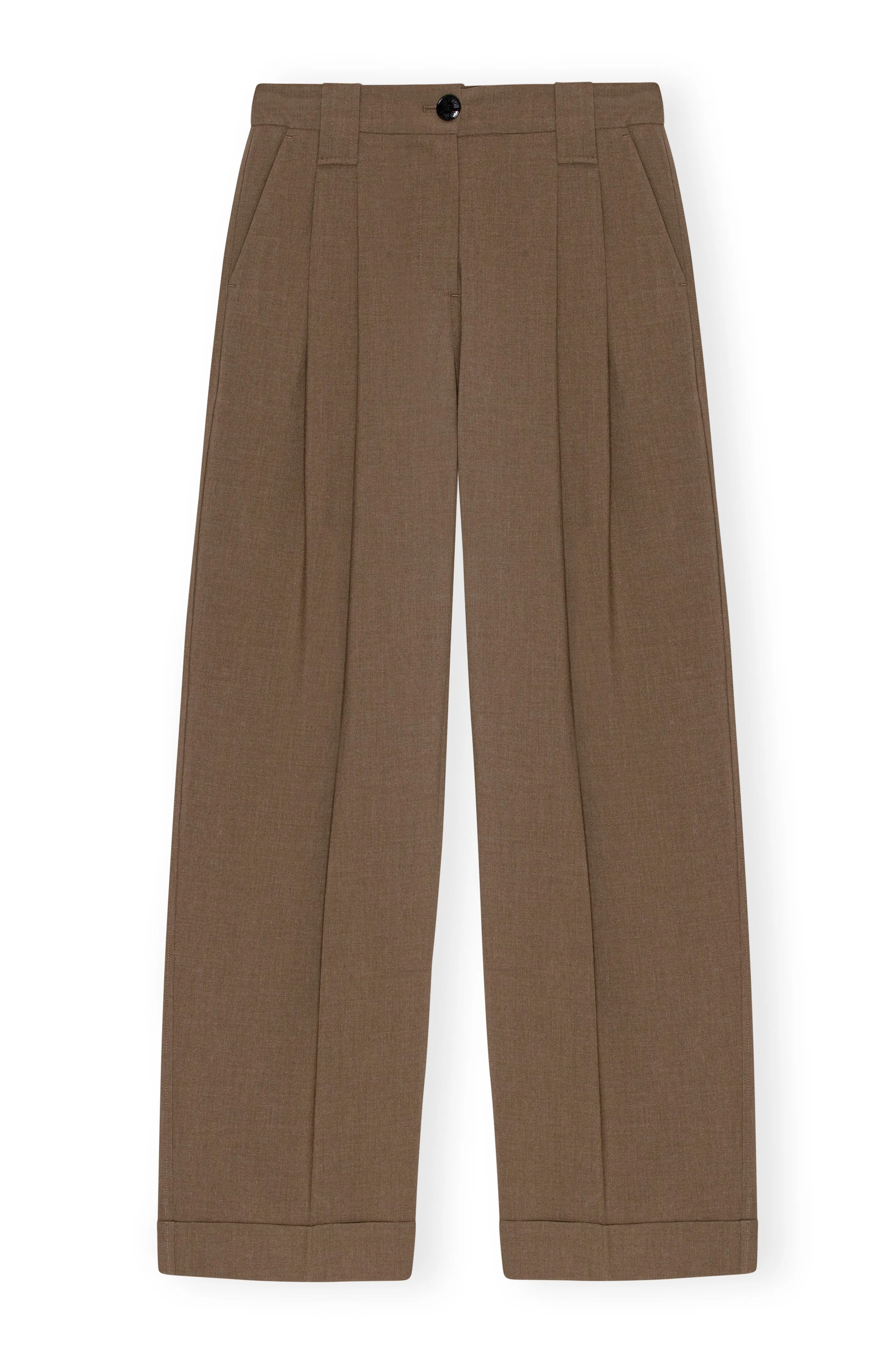 GANNI Drapey Melange Mid Waist Pleat Loose Pants — MILI