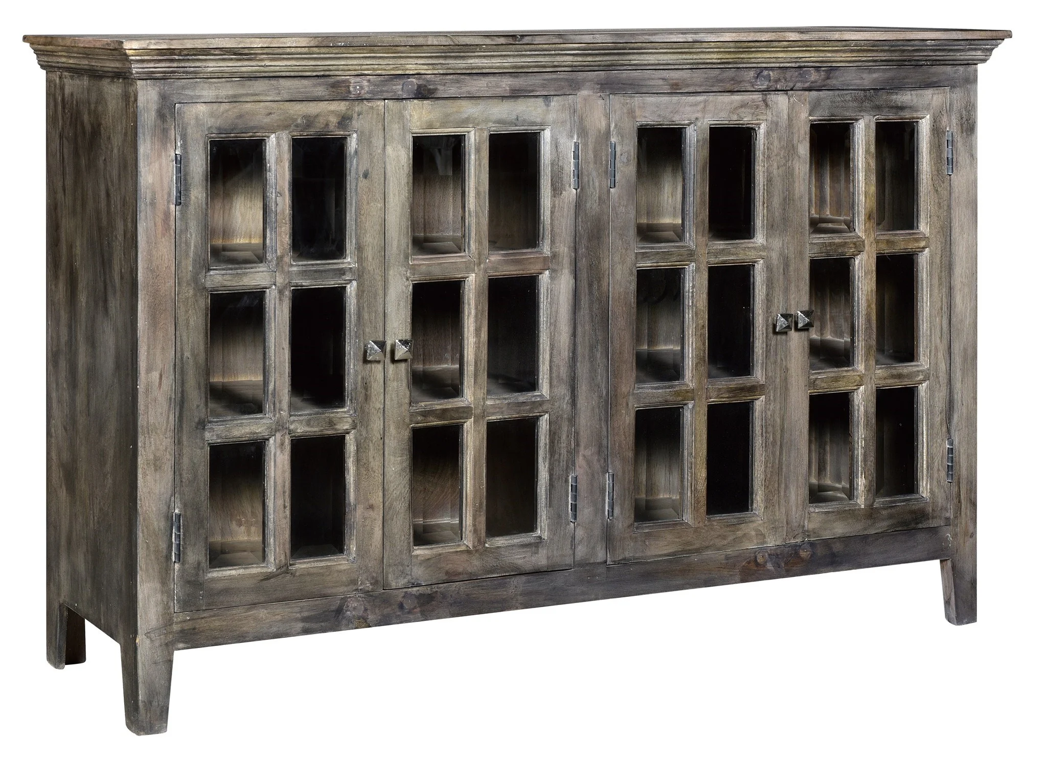 Bengal Manor Acacia Wood 4 Door Window Pane Cabinet Miller S Home Furnishings