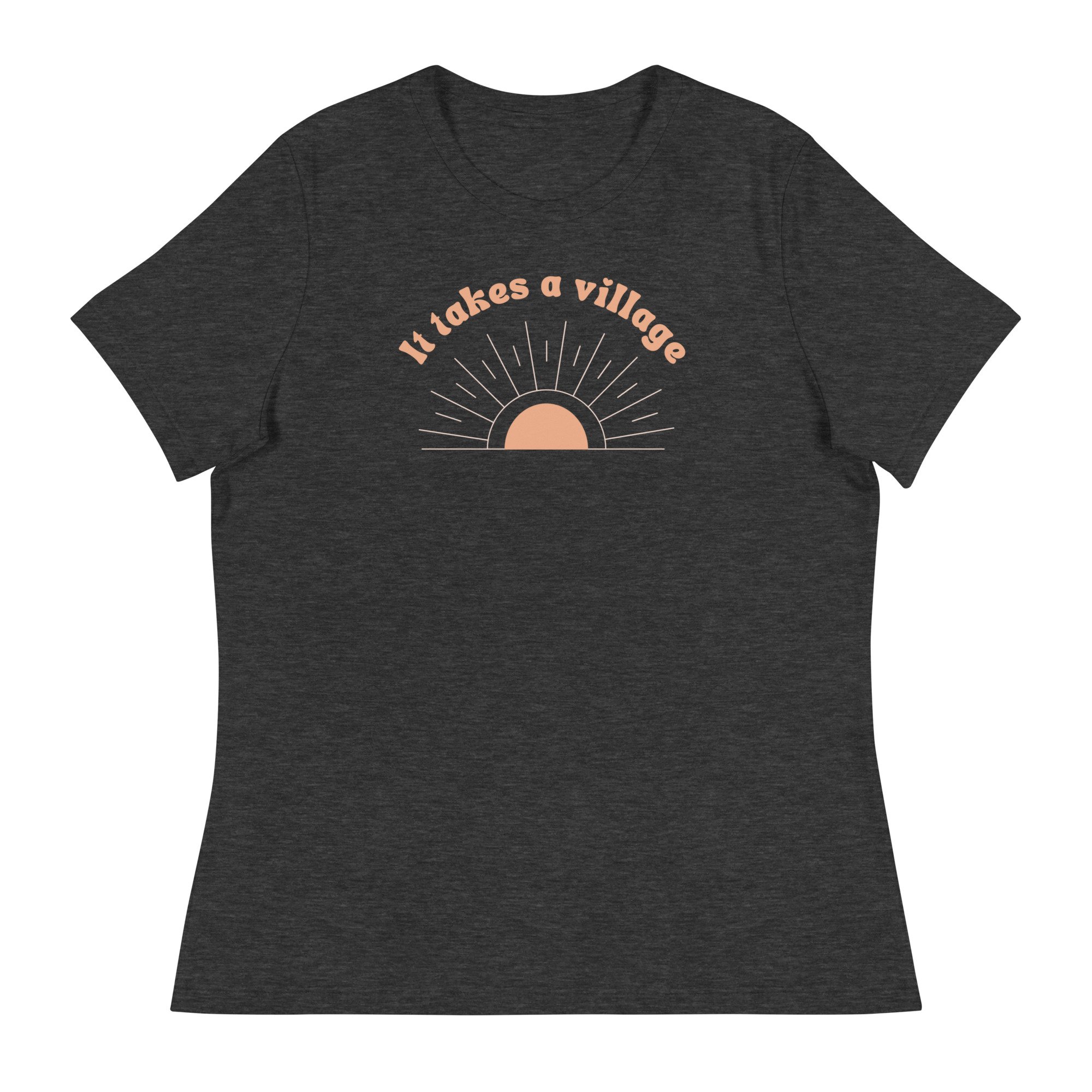 text metallic Shadow It takes a village" Women's Relaxed T-Shirt — Oh Baby! Kansas City