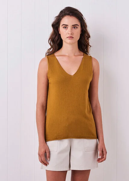 uimi knitwear — Tully Fine Jersey Tank Top (Cashmere and Cotton) | The Uralla Wool Room
