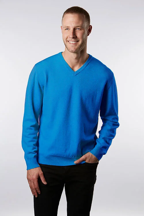 Royal blue v neck jumper deals mens