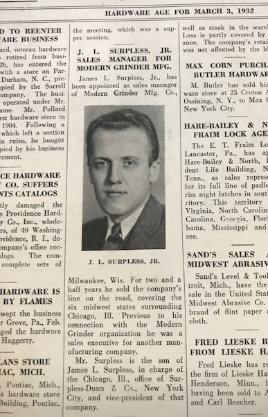 Newspaper article James L Surpless Jr 1932.jpg