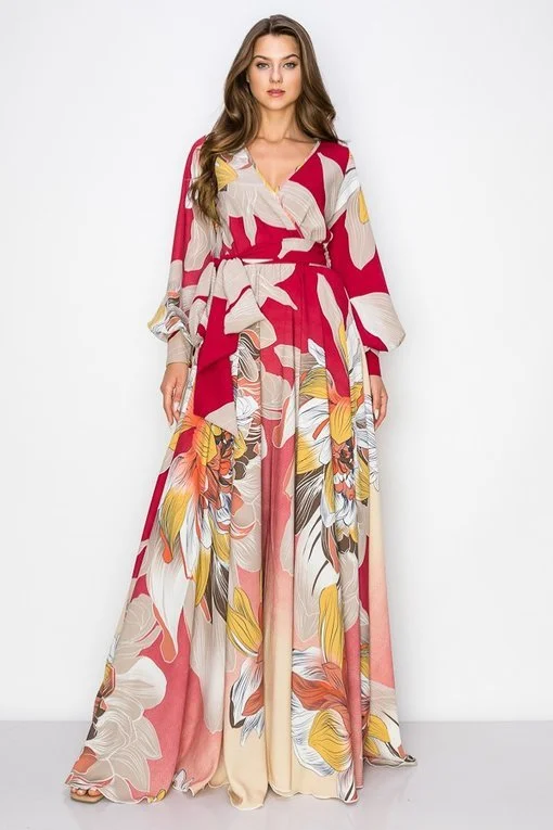 Multi Color Floral Maxi Dress | Zaynab 
