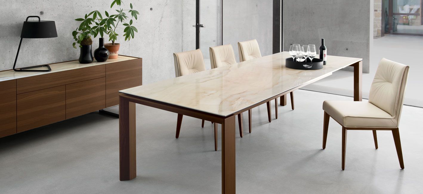 Omnia Glass Ceramic 70 Extendable Dining Table M Collection Home
