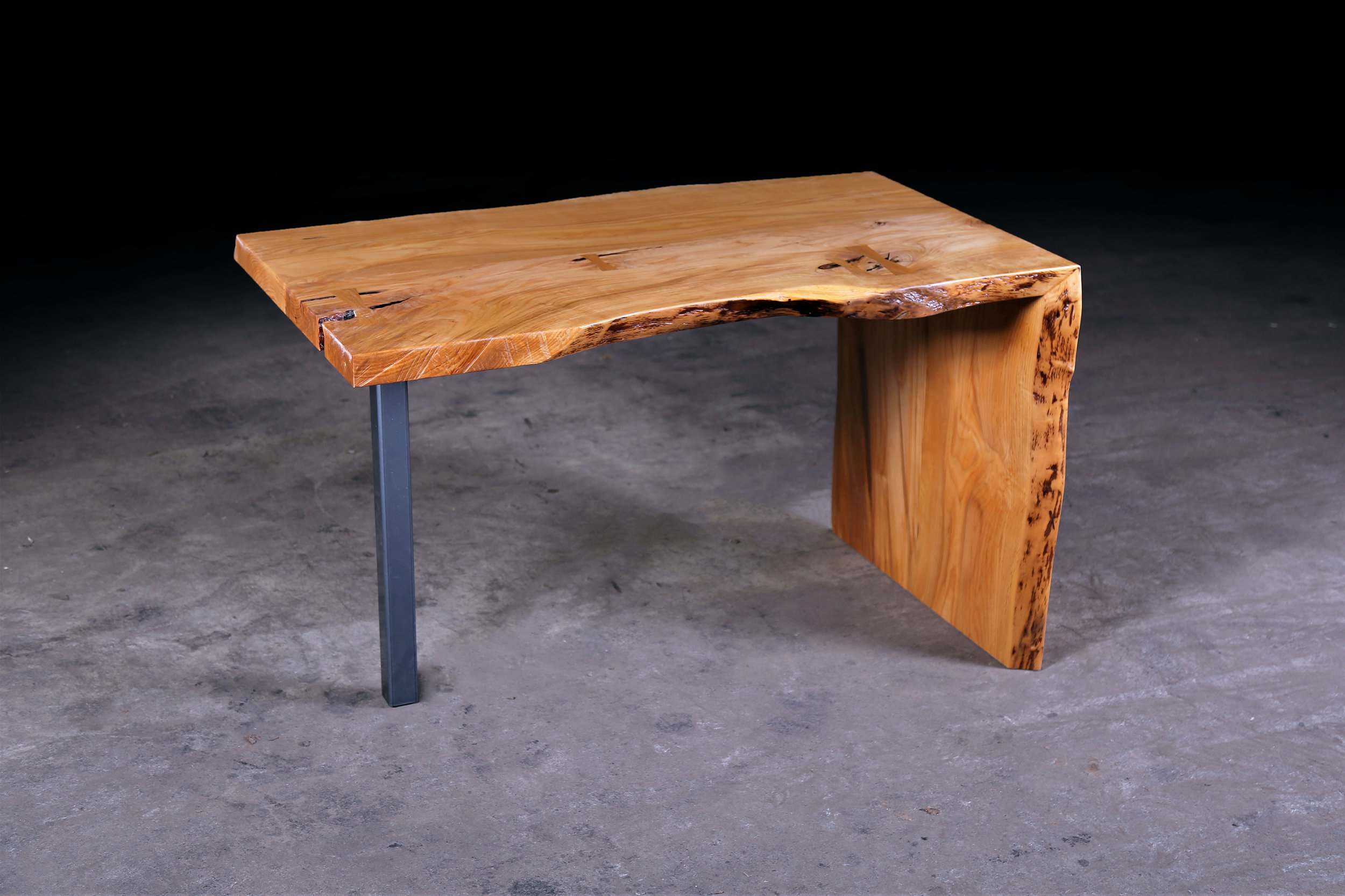 Live Edge Alder Waterfall Desk Urban Lumber Co