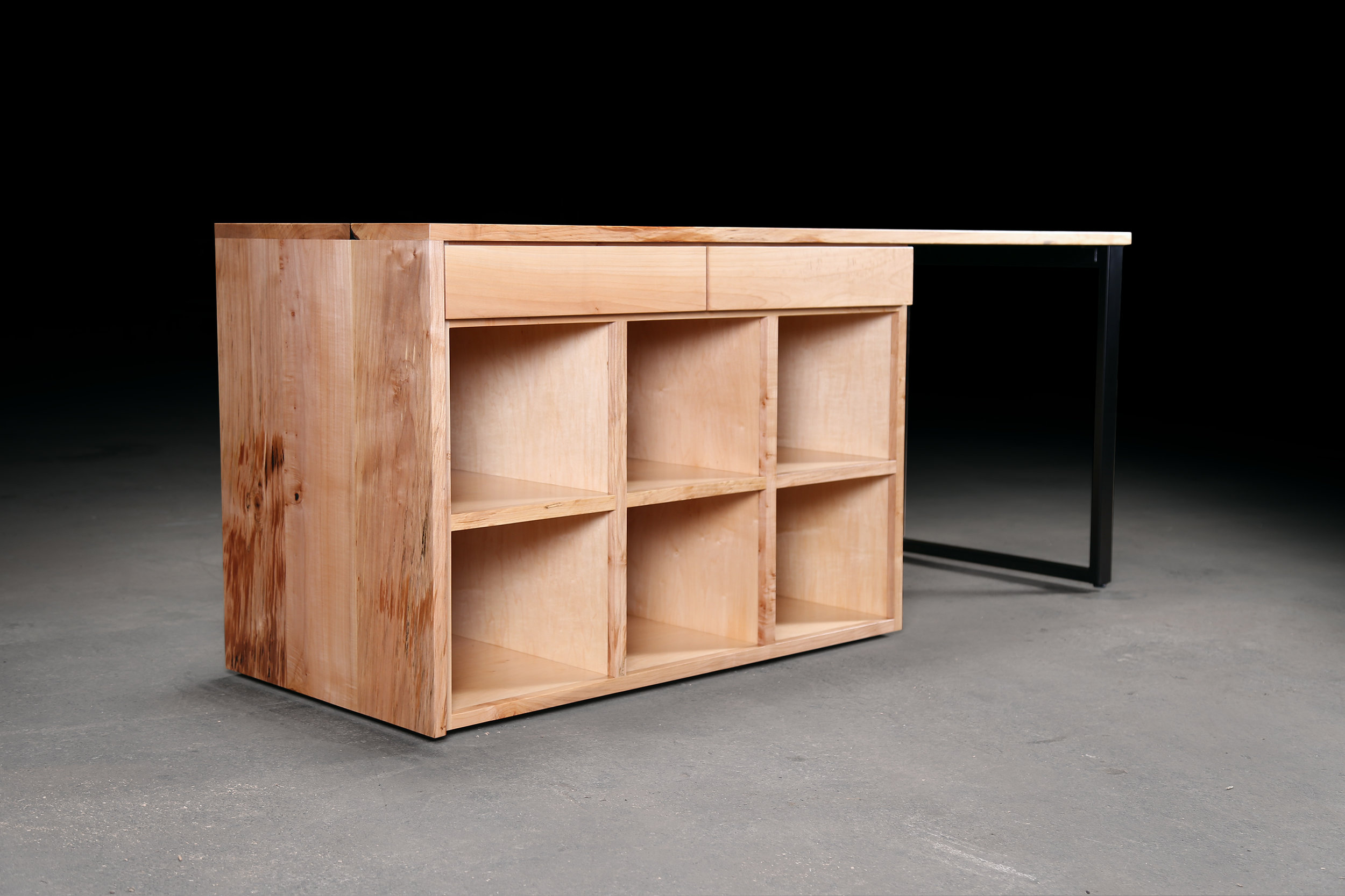 Reclaimed Maple Desk W Storage Console Urban Lumber Co