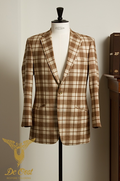 COLBERT BLAZER HEREN 2-KNOOPS FAWN TARTAN格子花呢烟草(1).jpg
