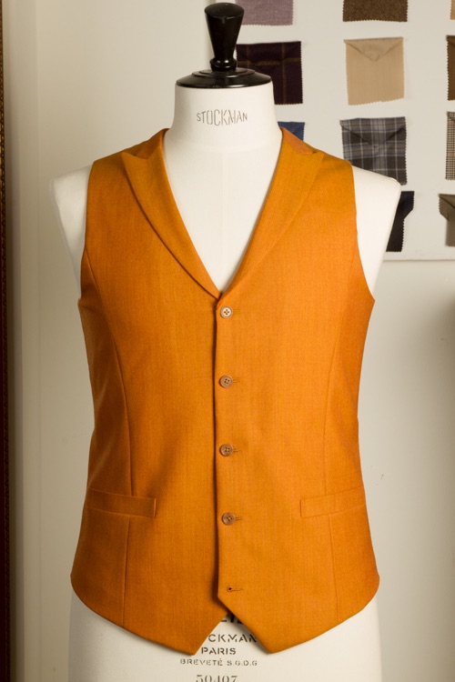 背心Gilet背心牧群超级120s Wol Saffraan Oranje Kopen Op Maat Laten Maken(6).jpg