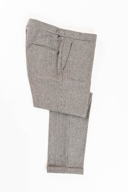 Puppytooth Houndstooth Pied de Poule羊毛法兰绒裤子按钮紧固1.jpg
