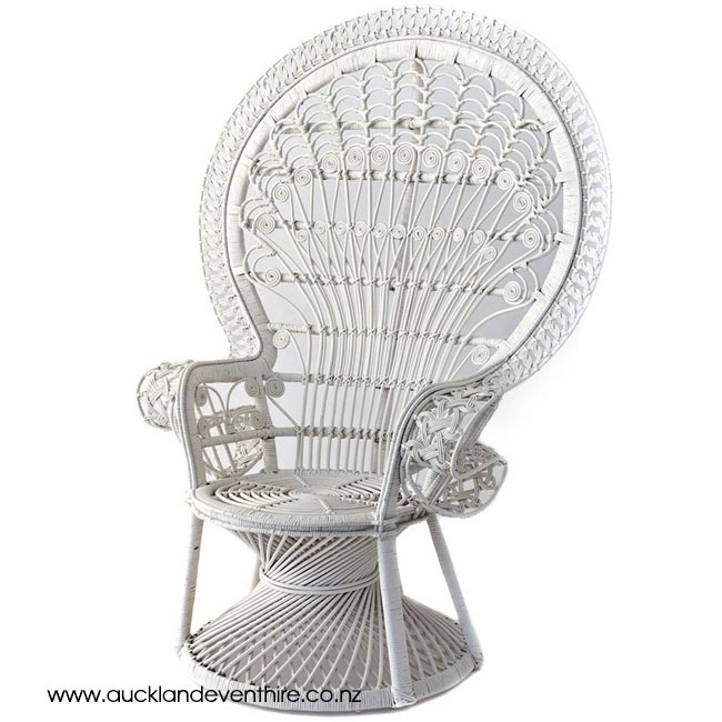White Wash Peacock Chairs Auckland Event Hire