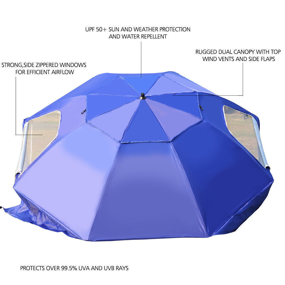 beach umbrella with side flaps