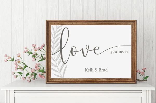 Love You More Personalized Wall Decor Large 11 X 17