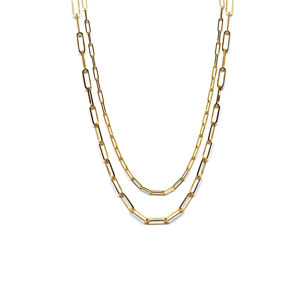 10K \u0026 14K YELLOW GOLD PAPERCLIP CHAIN 