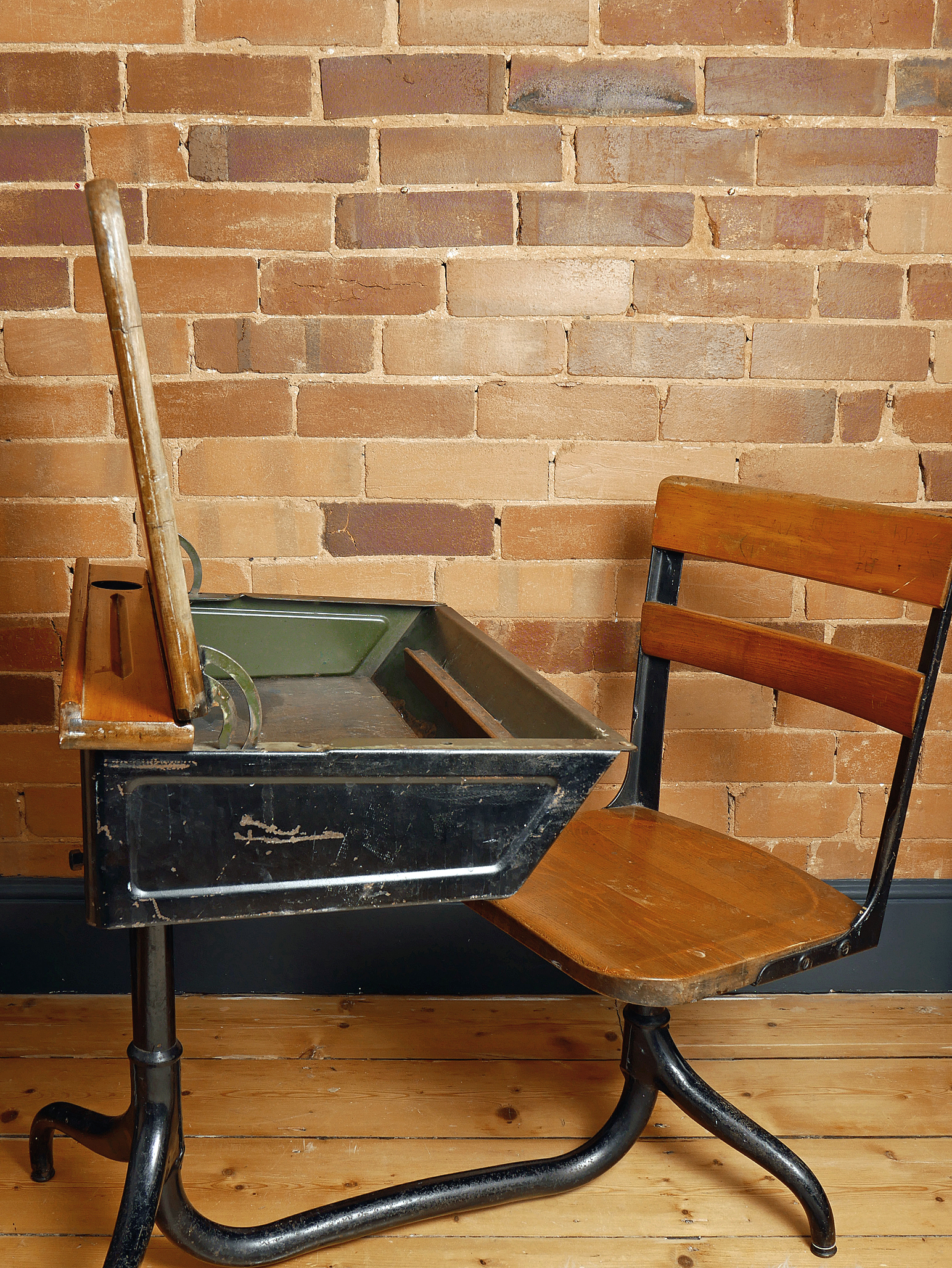 Vintage American Seating Company School Desk Rivet Beam