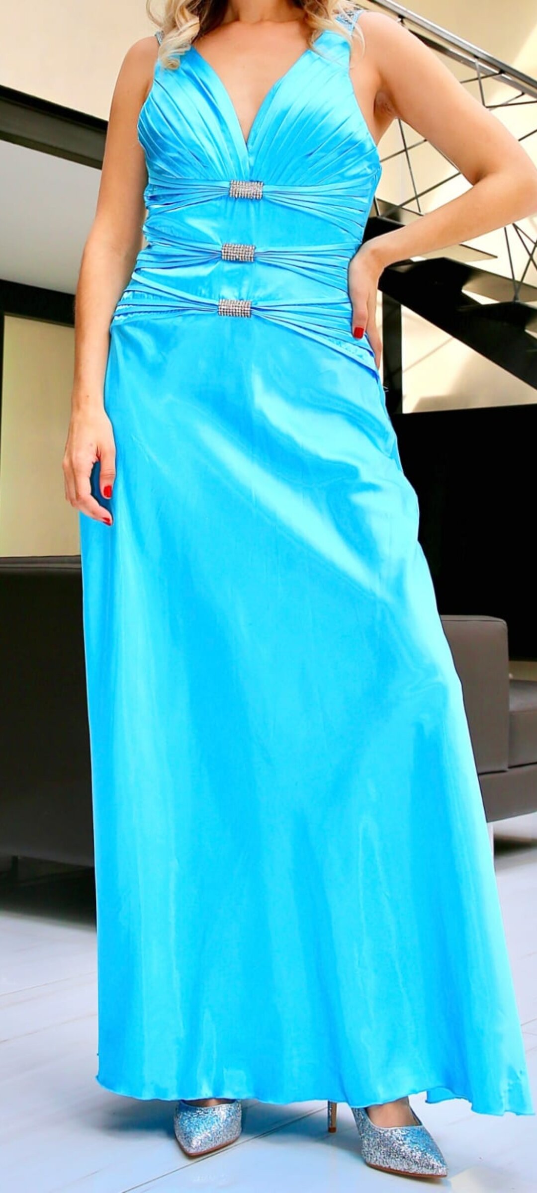 Turquoise Gatsby Gala Dress — Annah Roxxah Cannes