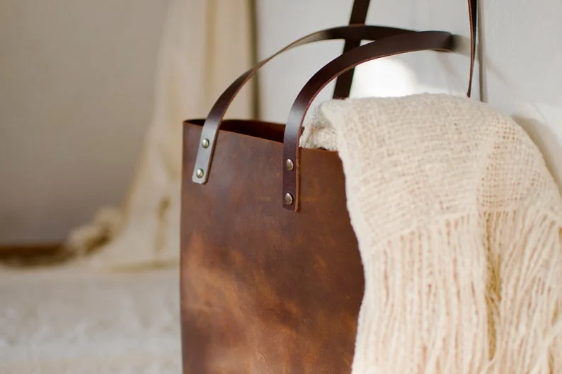 rustic leather purse