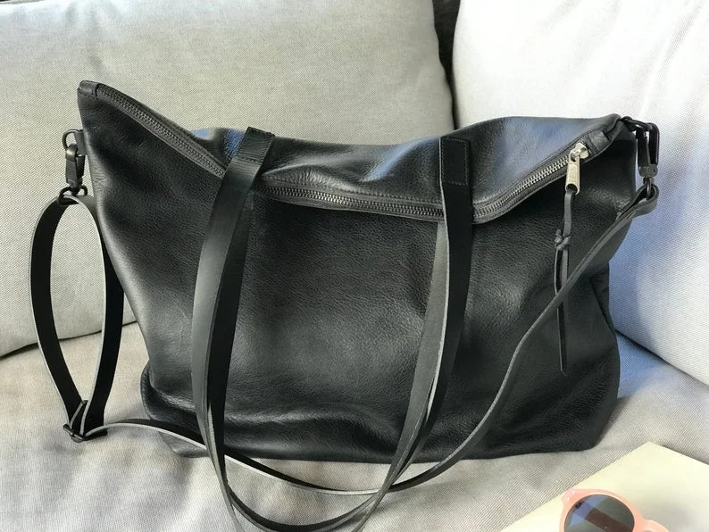 black leather cross body strap