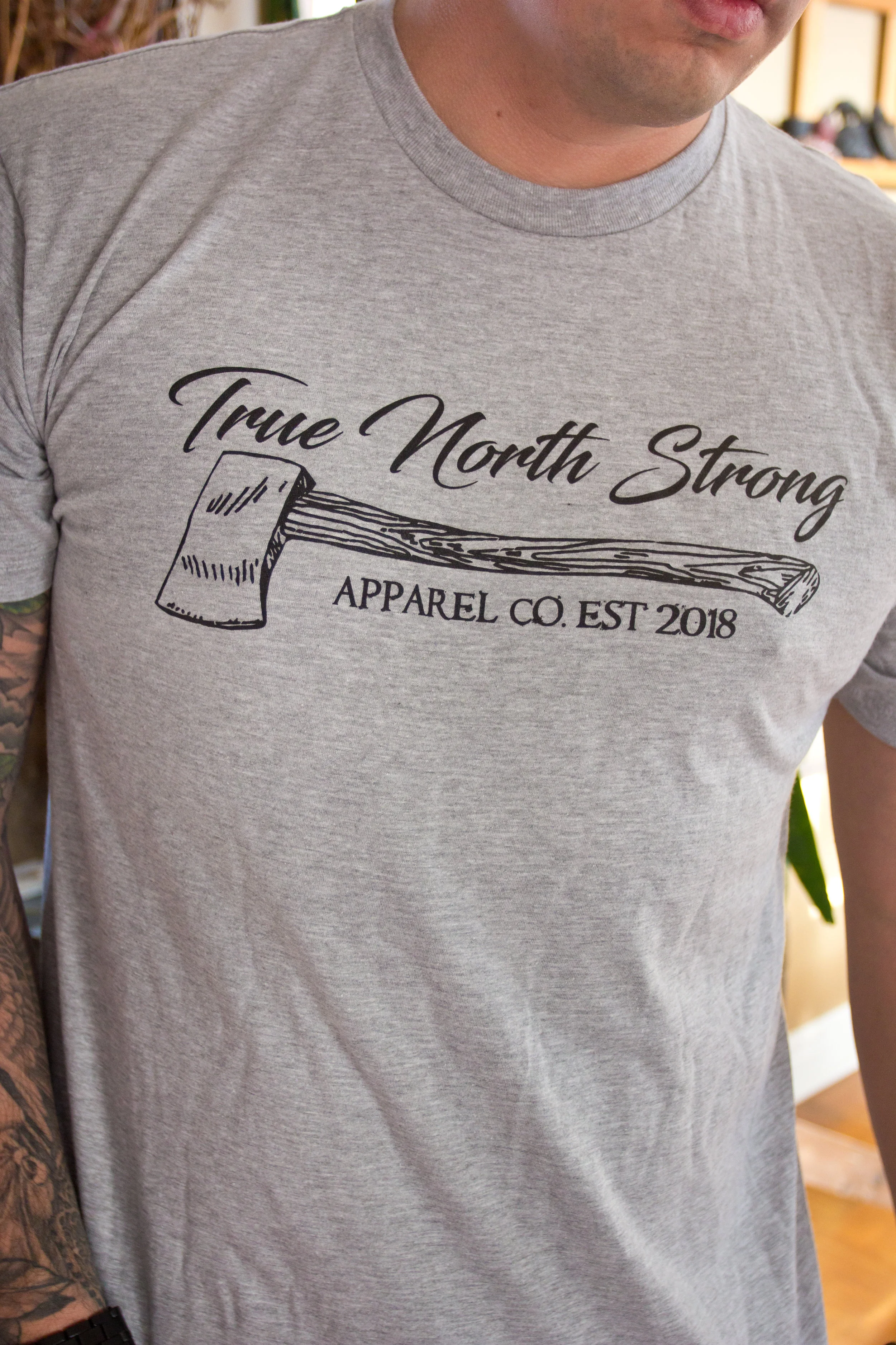 The O G Tee In Grey True North Strong Apparel Co Est 2018