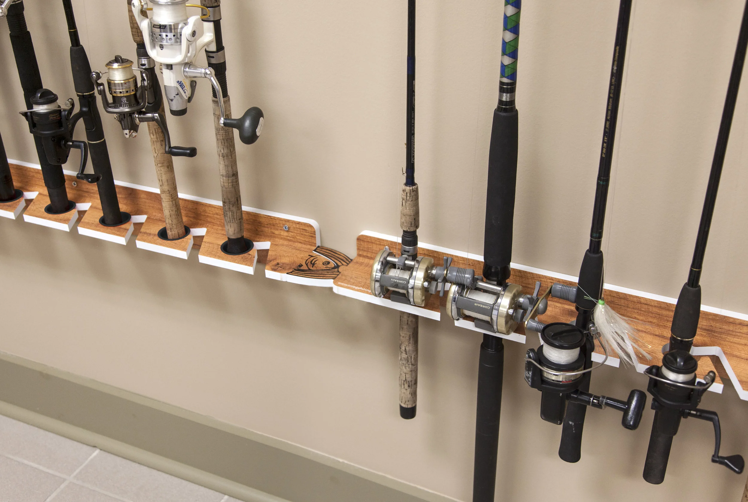 Teak Pattern Fishing Rod Rack Big Daddy Racks