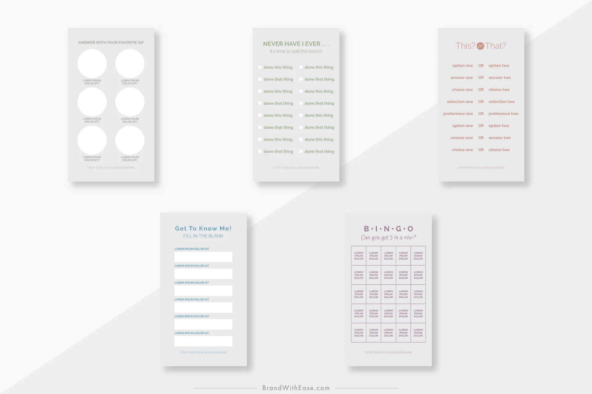 Instagram Story Templates Stories Game Pack For Canva Standard License Brand With Ease