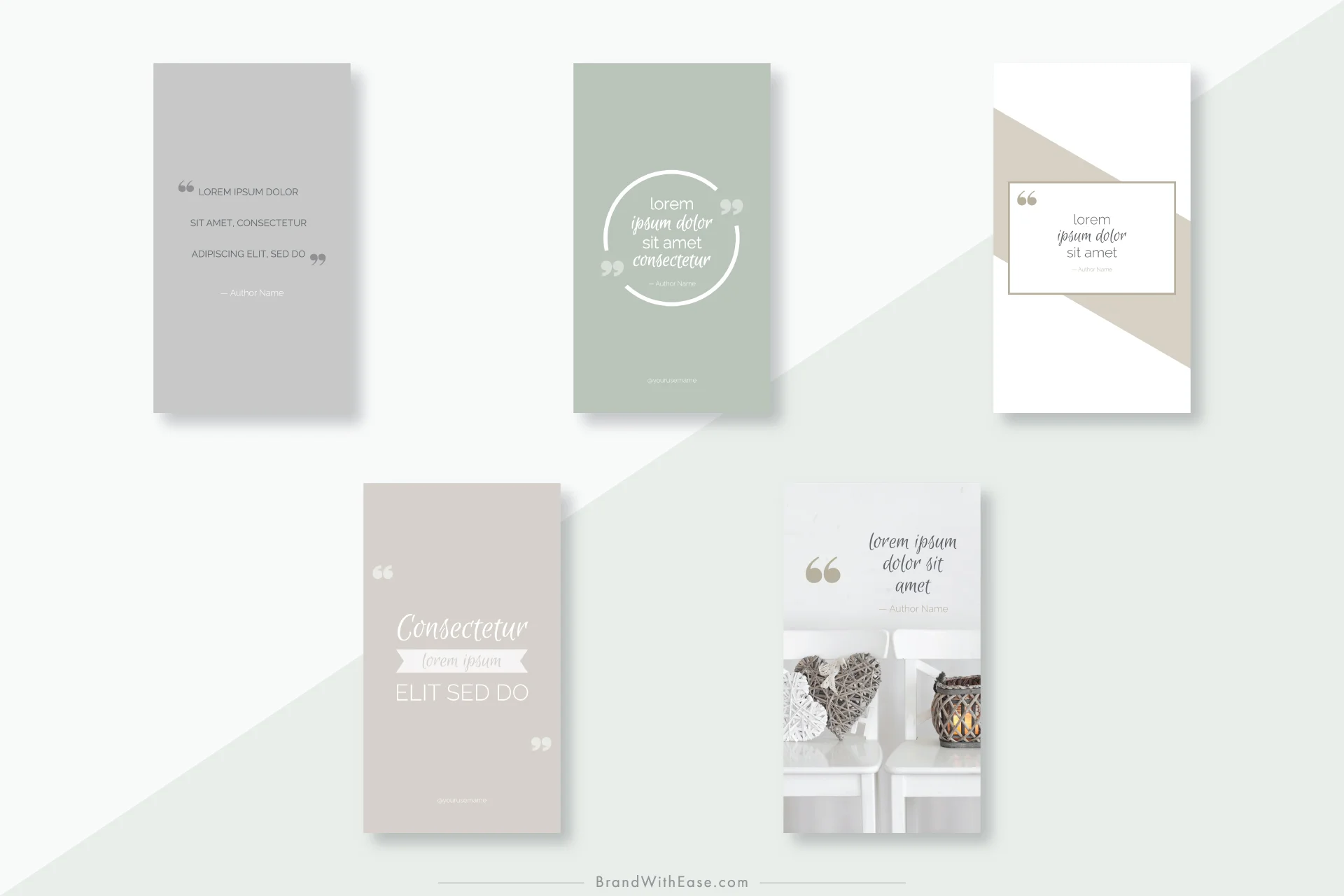 Instagram Story Templates Neutral Quote Pack For Canva Standard License Brand With Ease
