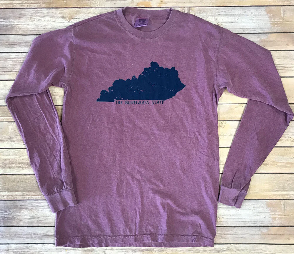 Comfort Colors Berry Bluegrass State Long Sleeve Tee — Pikeville to Paducah
