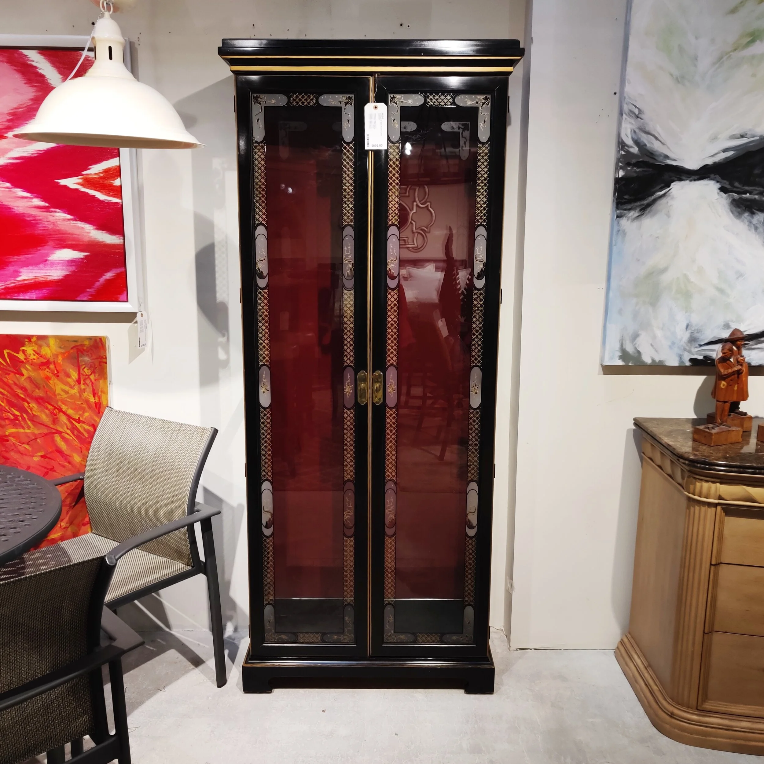 Vintage 2 Door Asian Curio Cabinet Savvy Snoot