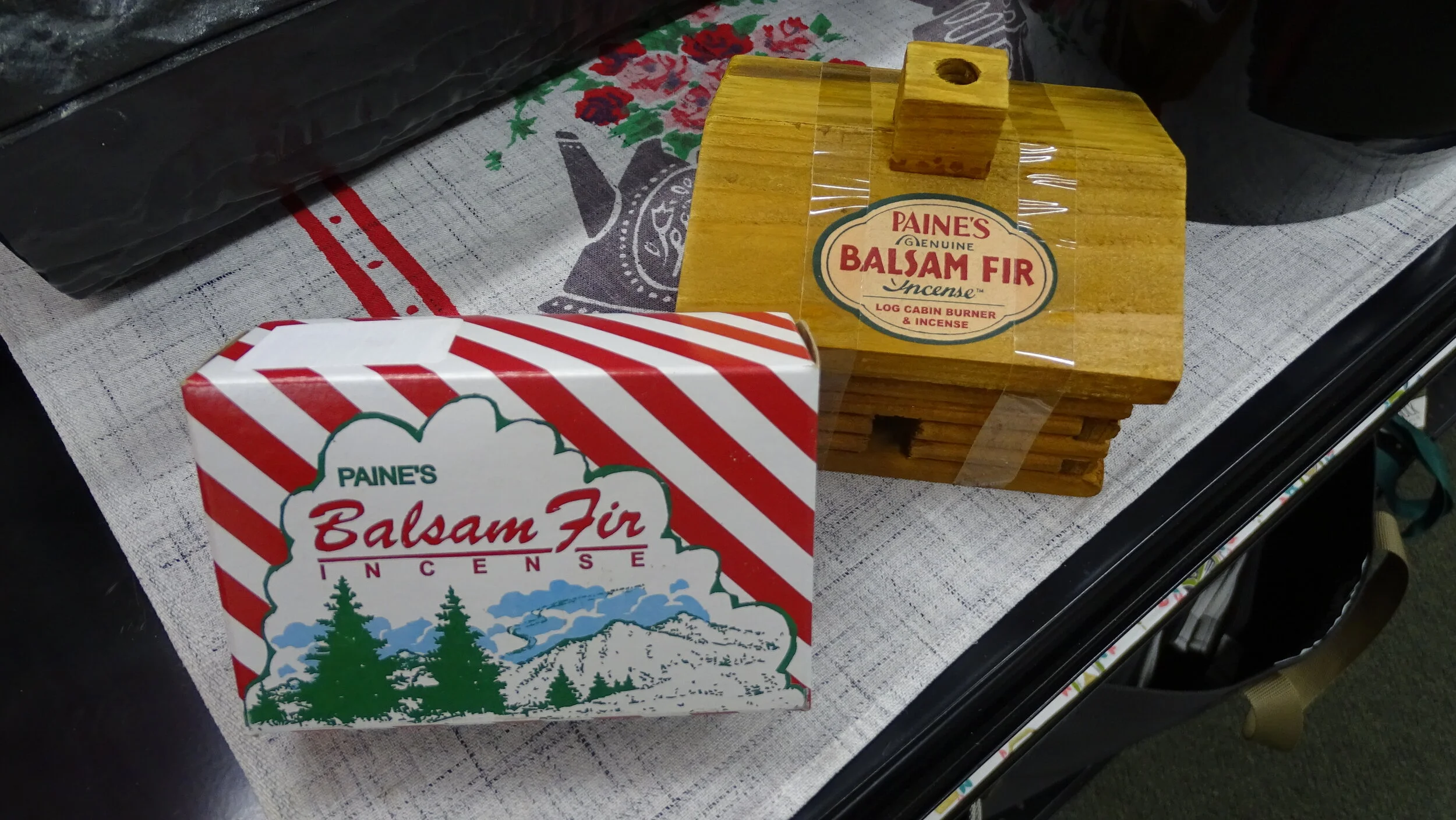Paine's Log Cabin Incense Burner and Incense Sticks — Warmth u0026 Cheer |  Vintage Home Goods