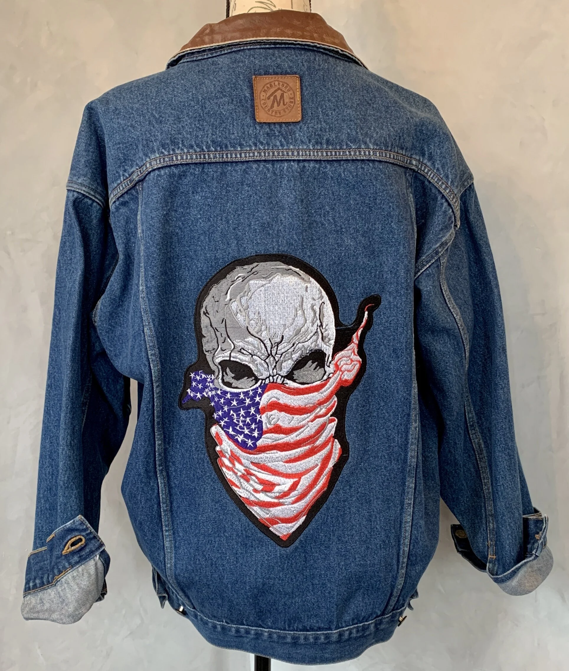 denim jacket with embroidery mens