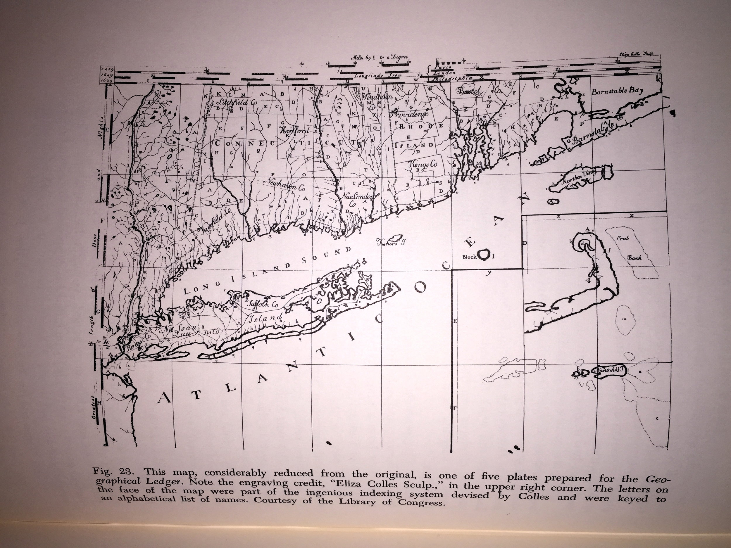 Colles的地理分类账(1794)的板料1549,由Eliza Colles雕刻。