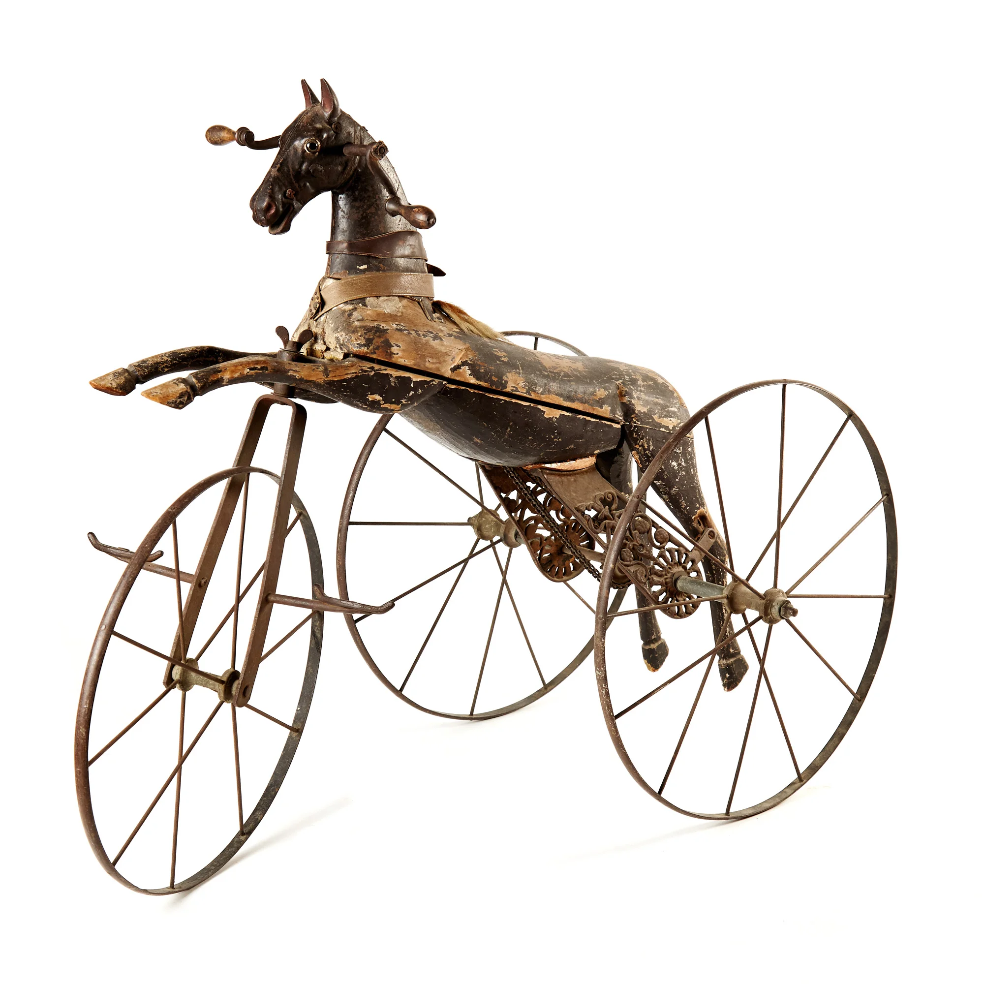 antique wooden horse tricycle