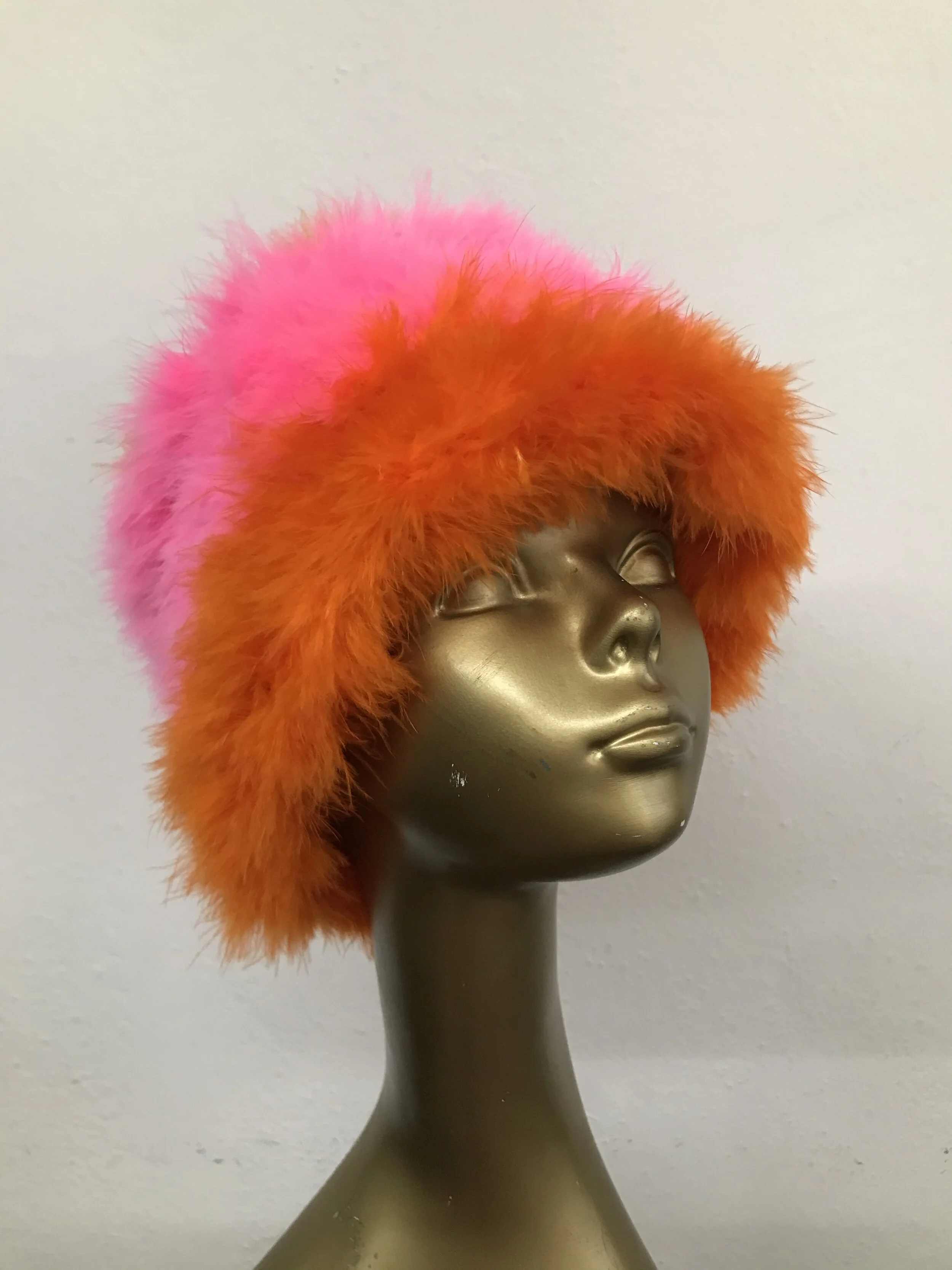 fluffy pink bucket hat