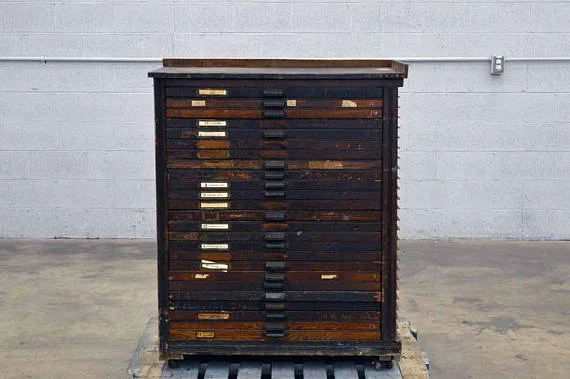 Hamilton Mfg Letterpress Cabinet 24 Drawer Brooksvale Artisans