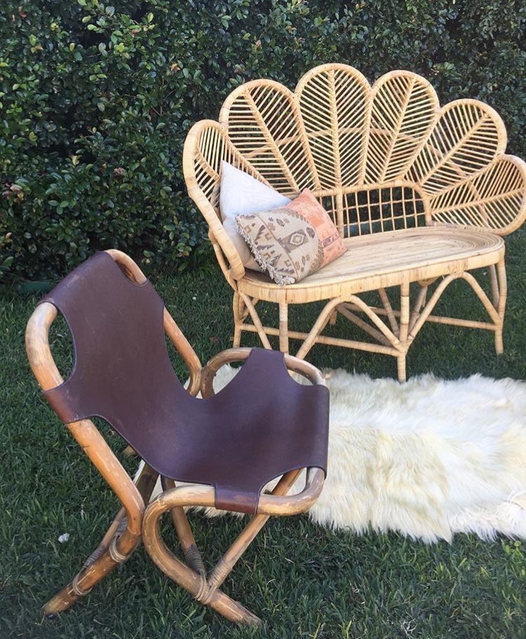 Leather Style Bamboo Lounge Chairs Whimsical Fox Events