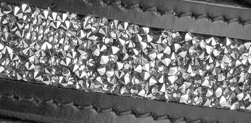 Belt Buckle / Black Diamond Swarovski Crystals / Silver Bit