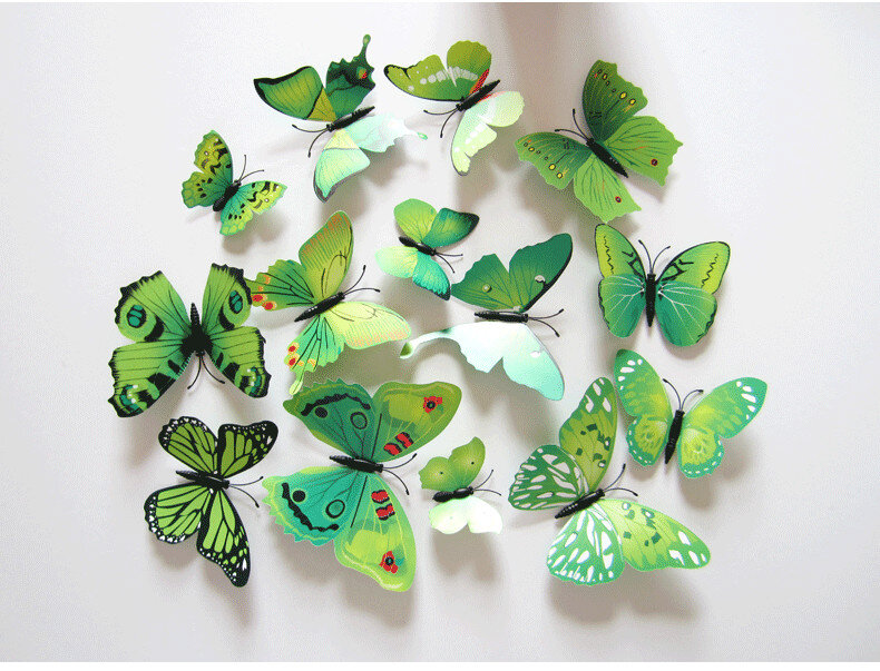 Overtreding Gek koper 3D muursticker 12 vlinders — Xantifee