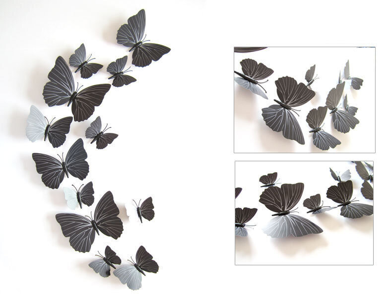 cliënt ijzer domein 3D muursticker 12 vlinders — Xantifee
