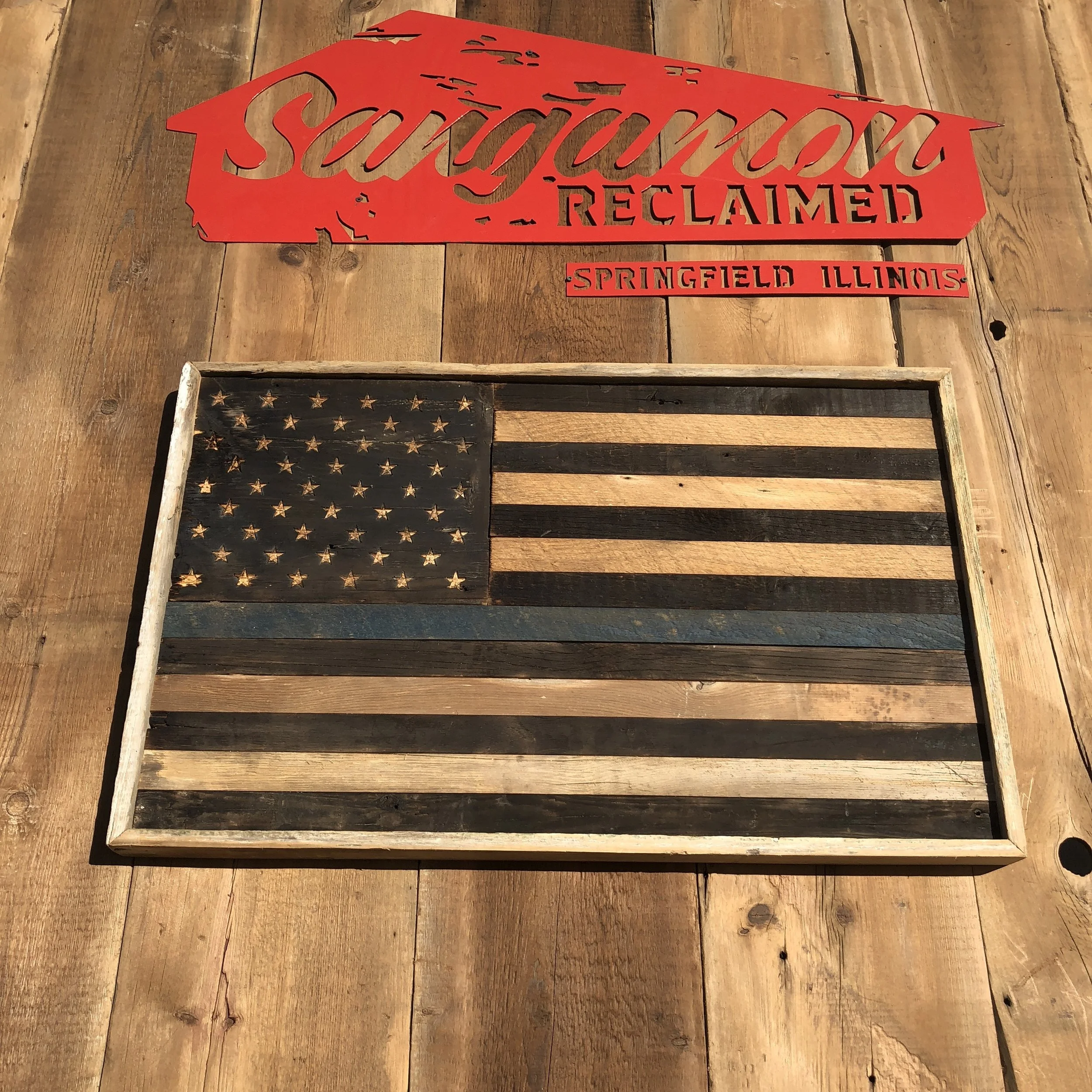 Thin Blue Line Flags For Heroes Sangamon Reclaimed