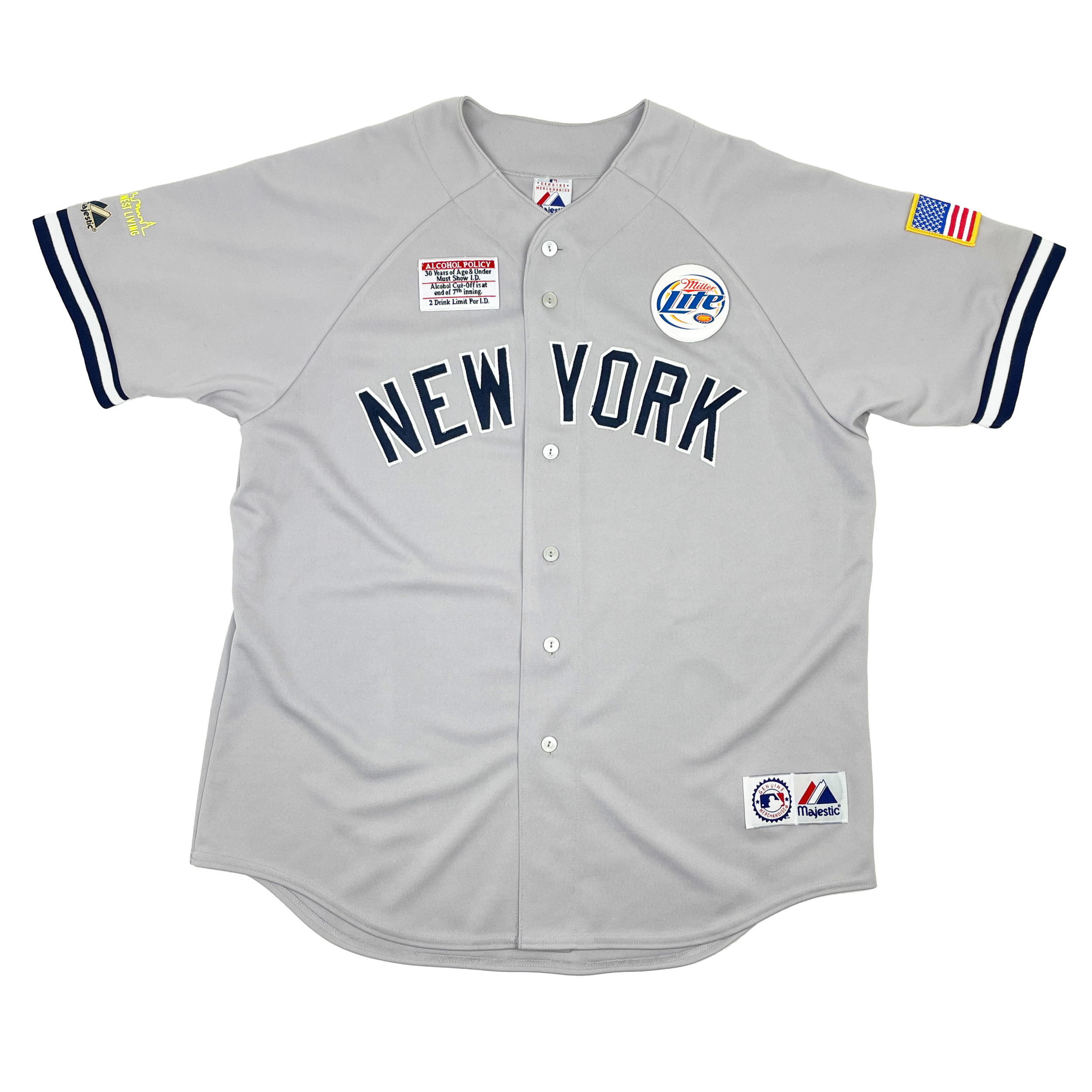 The NY Yankees Away Grey 'Alcohol Policy’ Vintage Vendor Jersey with  Official Vintage Miller Lite Pin — An Honest Living™