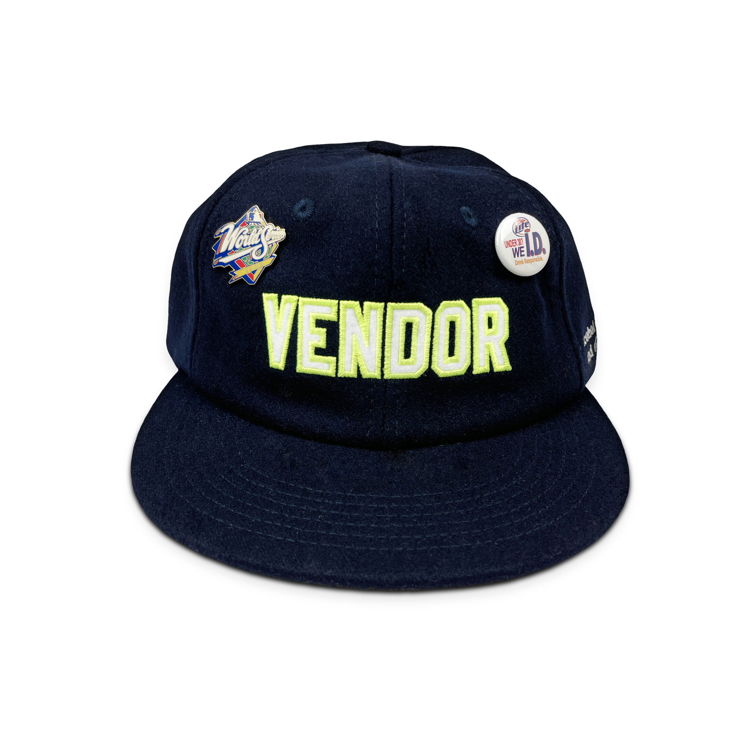 The NY Yankees Navy 'Alcohol Policy’ Vendor Wool Cap with Official Vintage  Yankees Enamel and Miller Lite Pin — An Honest Living™