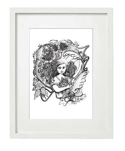 Art Print Crow Girl Lottisson Design