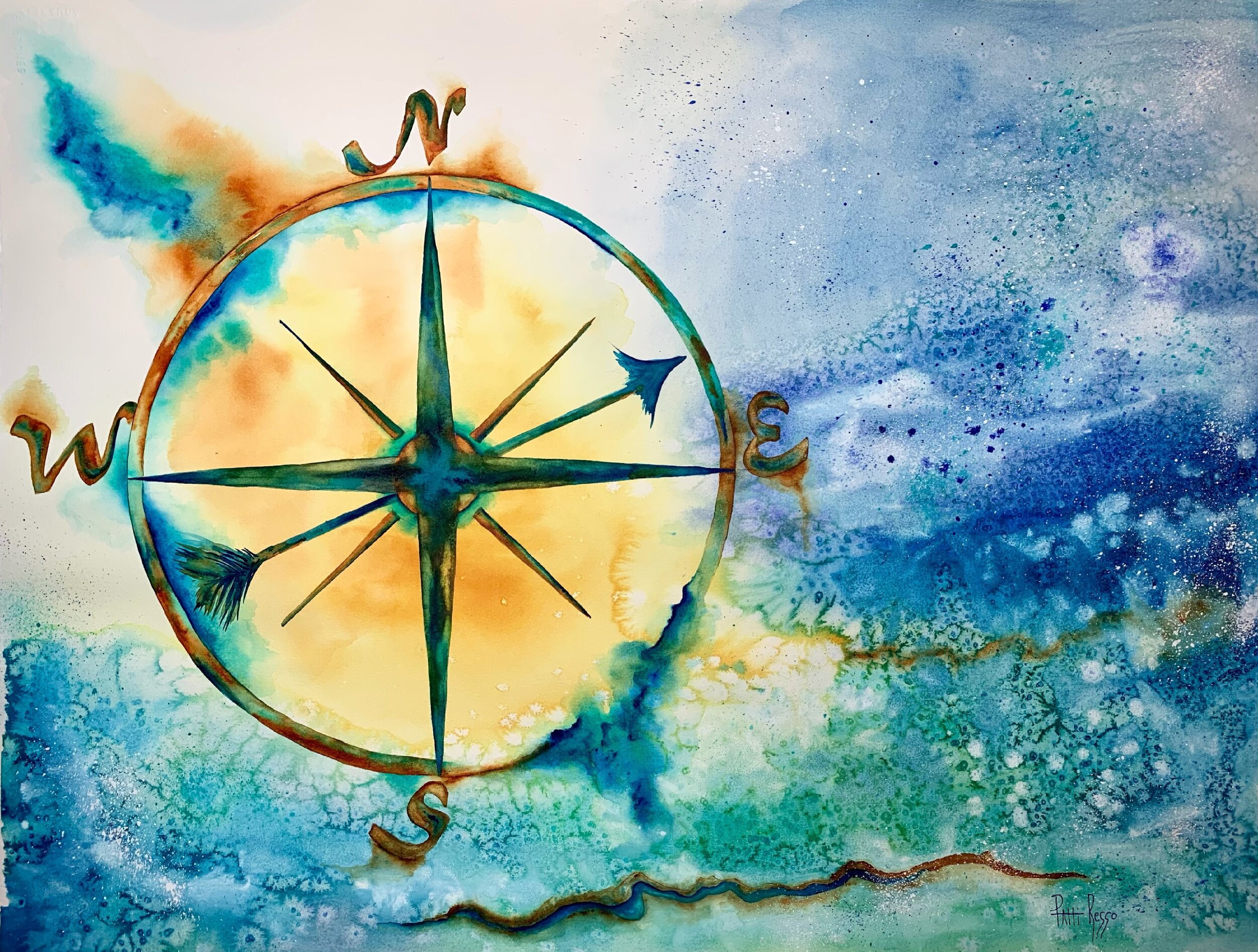 Compass Rose of the Winds — Watercolor Paintings by Patti