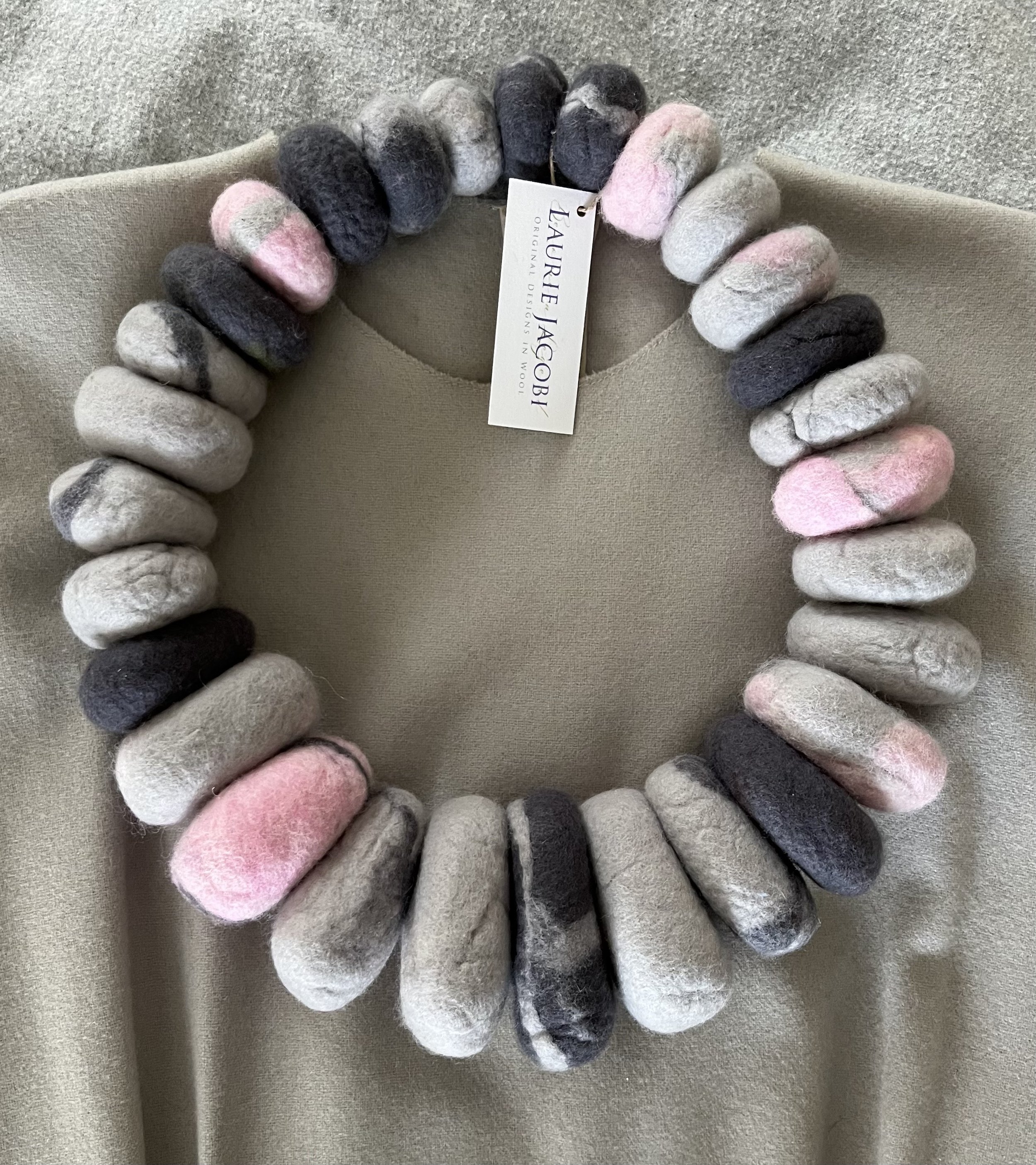 Felted Rock Necklace — Laurie Jacobi Original Designs in Wool
