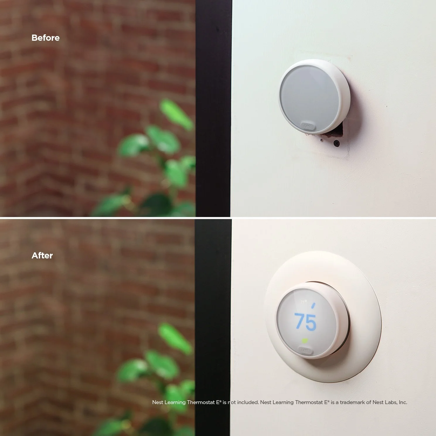 Wall Plate Cover For Nest Thermostat E White Elago
