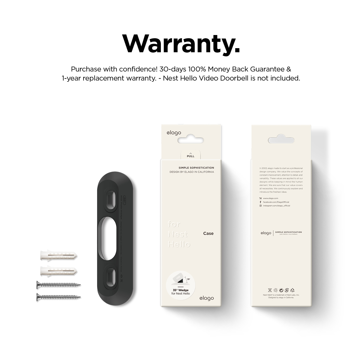 Nest Hello Wall Plate With 35 Degree Angle Wedge White Elago