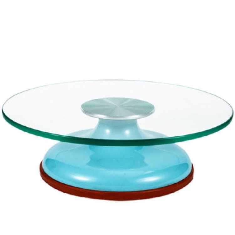 12'' Tempered glass revolving cake stand turntable, Bailarina Giratória P/  Confeitar Bolos (30 cm)