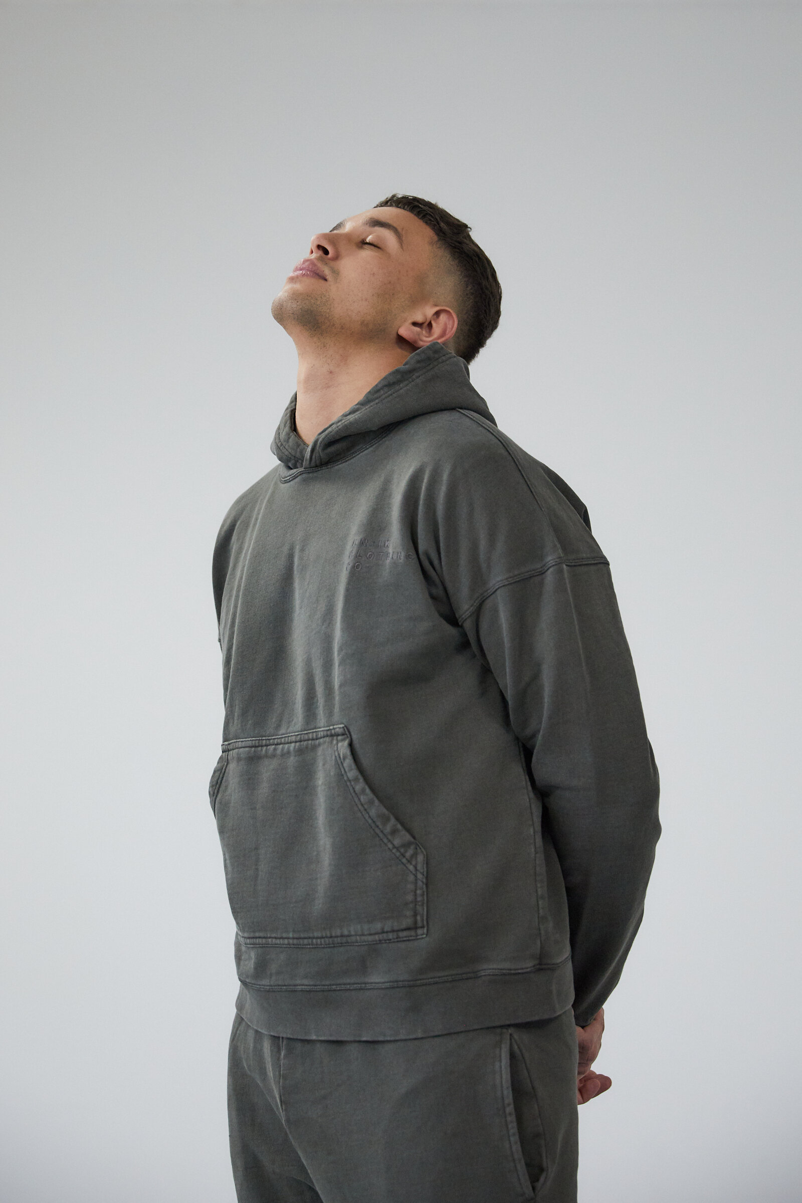 washed black hoodie