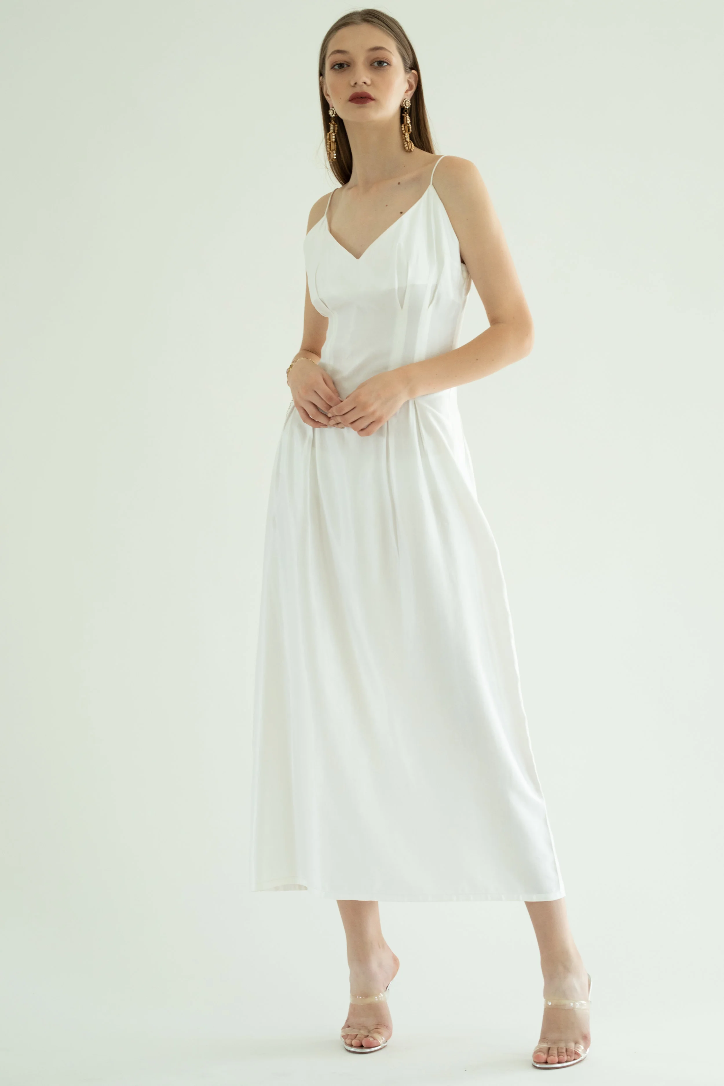 long cotton slip dress